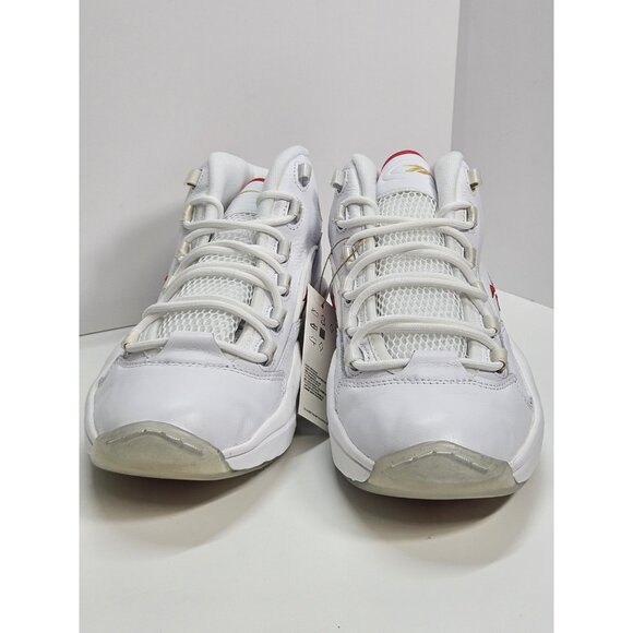 Reebok Question Mid Unisex Shoes White/Vector Red Size‎ Men\'s 10.5 Women\'s 12